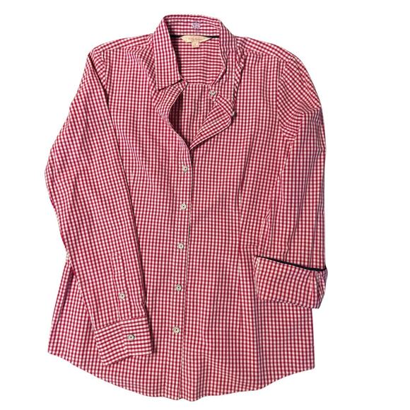 Brooks Brothers Red White Gingham Check Long Sleeve Button Down Shirt 6 EUC - Picture 6 of 10